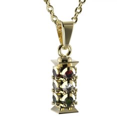 BG zlatý přívěšek - Semafor 797 Žluté zlato - 585 Diamant ,vltavín,granát