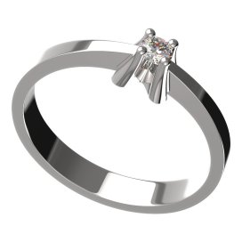 BG zlatý prstýnek 770 Bílé zlato - 585 Diamant
