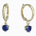 BeKid, Gold kids earrings -782 - Switching on: Circles 12 mm, Metal: Yellow gold 585, Stone: Dark blue cubic zircon
