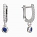 BeKid, Gold kids earrings -101 - Switching on: English, Metal: White gold 585, Stone: Dark blue cubic zircon