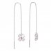 BeKid, Gold kids earrings -830 - Switching on: Chain 9 cm, Metal: White gold 585, Stone: Pink cubic zircon