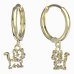 BeKid, Gold kids earrings -1184 - Switching on: Circles 15 mm, Metal: Yellow gold - 585, Stone: Pink cubic zircon
