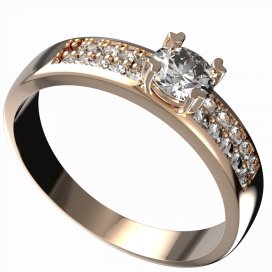BG zlatý diamantový prstýnek 885 F Růžové zlato 585 (30-90dní) Diamant lab-grown