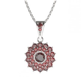 BG přívěs kulatý 004-1 Stříbro 925 - rhodium Granát