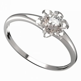 BG zlatý prstýnek 877 I Bílé zlato - 585 Diamant