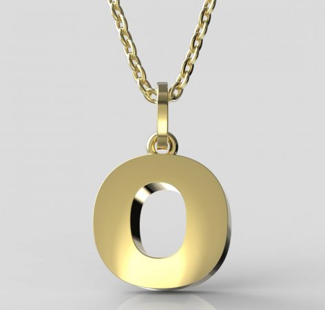 BeKid, Gold kids pendant - letter O - Metal: Yellow gold 585