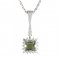 BG pendant square stone 499-B - Metal: Silver 925 - rhodium, Stone: Garnet