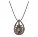 BG pendant drop stone  509-90 - Metal: Silver 925 - rhodium, Stone: Garnet