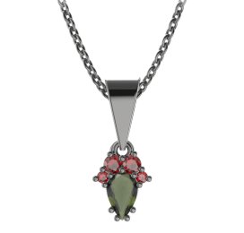 BG přívěs kapkovitý 258-0 Stříbro 925 - ruthenium (30-90dní) Granát