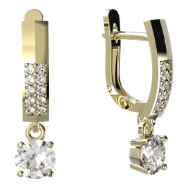 BG zlaté náušnice 726 Žluté zlato - 585 Diamant