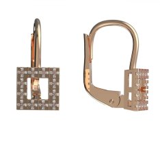 BG zlaté náušnice se zirkony nebo diamanty 1484 Růžové zlato 585 (30-90dní) Diamant