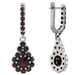 BG náušnice vsazeny kameny:český granát  527 Bílé zlato - 585 Granát