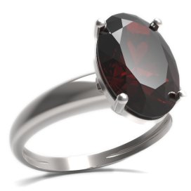 BG prsten s oválným kamenem 480-I Stříbro 925 - rhodium Granát