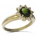 BG prsten s kulatým kamenem 511-I - Kov: Stříbro 925 - rhodium, Kámen: Vltavín a  kubický zirkon