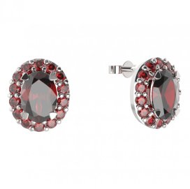 BG náušnice 728 Stříbro 925 - rhodium Granát
