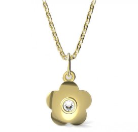 BeKid dětský zlatý přívěsek 1277 - kytička Žluté zlato - 585 Diamant