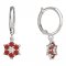 BeKid, Gold kids earrings -109 - Switching on: Circles 15 mm, Metal: White gold 585, Stone: Red cubic zircon