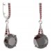 BG earring circular 475-G91 - Metal: Silver 925 - rhodium, Stone: Moldavit and garnet