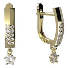 BG zlaté náušnice 873 Žluté zlato - 585 Diamant