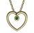 BG zlatý přívěšek srdíčko 1259 Žluté zlato - 585 Zelený kubický zirkon
