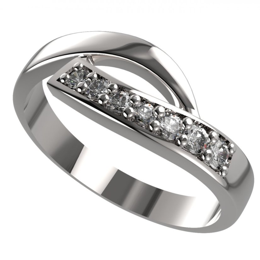 Zlatý prsten s lab-grown diamantem, bílé zlato 585 – 918