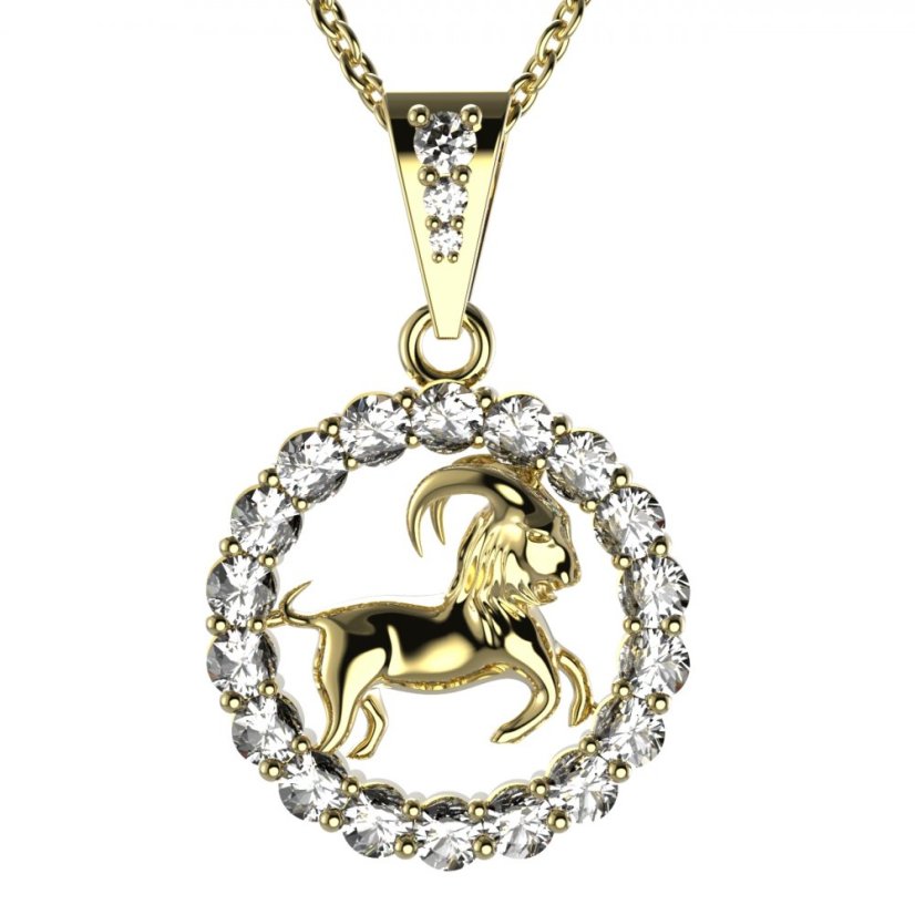 BG zlatý přívěšek Kozoroh 044 Žluté zlato - 585 Diamant