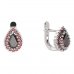 BG earring drop stone 454-07 - Metal: Silver 925 - rhodium, Stone: Garnet