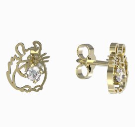 BeKid dětské náušnice činčila 1192 Žluté zlato - 585 Diamant