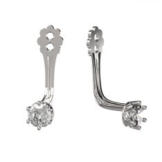 BG zlatý kompoment s diamanty k  náušnicím 3MM Bílé zlato - 585 Diamant lab-grown