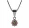 BG pendant circular 320-0 - Metal: Silver 925 - rhodium, Stone: Garnet