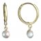 BeKid dětské náušnice 1291 s perlou - Zapínání: Kruhy 12 mm, Kov: Bílé zlato 585, Perla: Černá