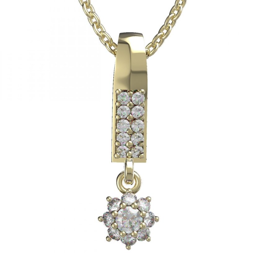 BG zlatý přívěšek 886 Žluté zlato - 585 Diamant