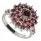 BG ring 004-Z circular - Metal: Silver 925 - rhodium, Stone: Garnet