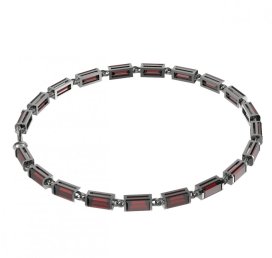 BG náramek 536 Stříbro 925 - ruthenium (30-90dní) Granát