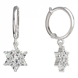 BeKid dětské náušnice hvězdička 090 Bílé zlato - 585 Diamant