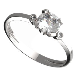 BG zlatý prstýnek 558 L Bílé zlato - 585 Diamant