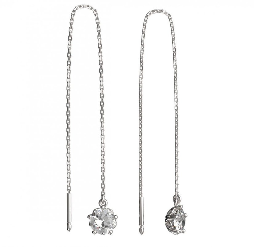 BG zlaté náušnice 875 Bílé zlato - 585 Diamant