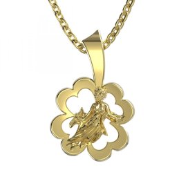 BG zlatý přívěsek 041 panna Žluté zlato - 585