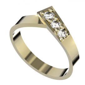 BG zlatý diamantový prsten 680 Žluté zlato - 585 Diamant lab-grown