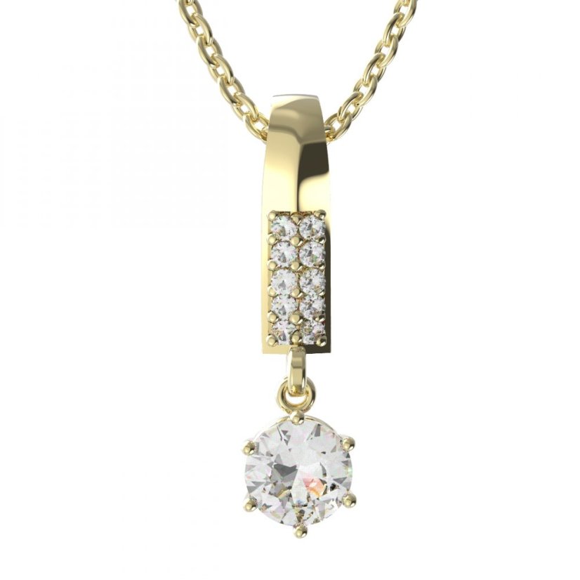 Zlatý přívěsek s diamantem, žluté zlato 585 – 1295 (ZD34129598)