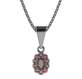 BG přívěs oválný 455-0 Stříbro 925 - ruthenium (30-90dní) Granát