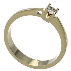 BG zlatý diamantový prstýnek 782 Žluté zlato - 585 Diamant lab-grown