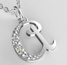 BeKid dětský zlatý přívěsek písmenko A - 1510 Bílé zlato - 585 Diamant