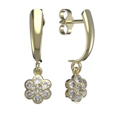 BG zlaté náušnice 866 Žluté zlato - 585 Diamant