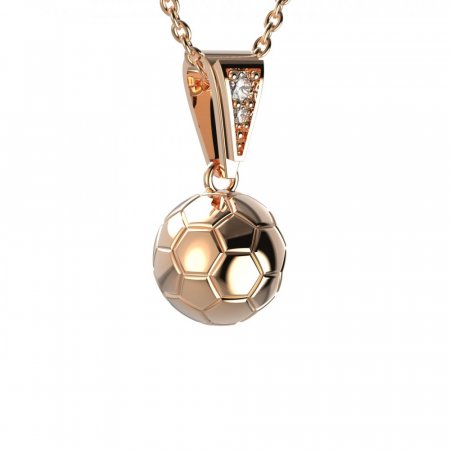 BG gold diamond pendant soccer ball 1378