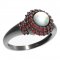 BG ring - pearl 540-K - Metal: Silver 925 - rhodium, Stone: Garnet and pearl