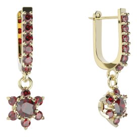 BG  náušnice 978 Stříbro 925 - pozlacené Granát