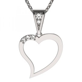 BG zlatý přívěšek srdíčko 1559 Bílé zlato - 585 Diamant