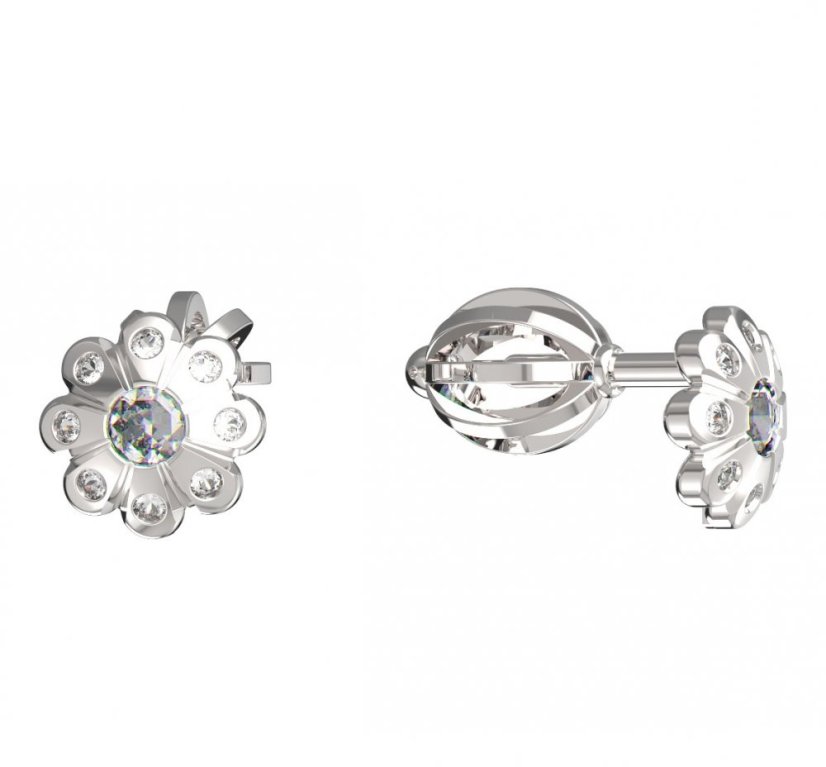 BeKid dětské náušnice kvítek 838 Bílé zlato - 585 Diamant