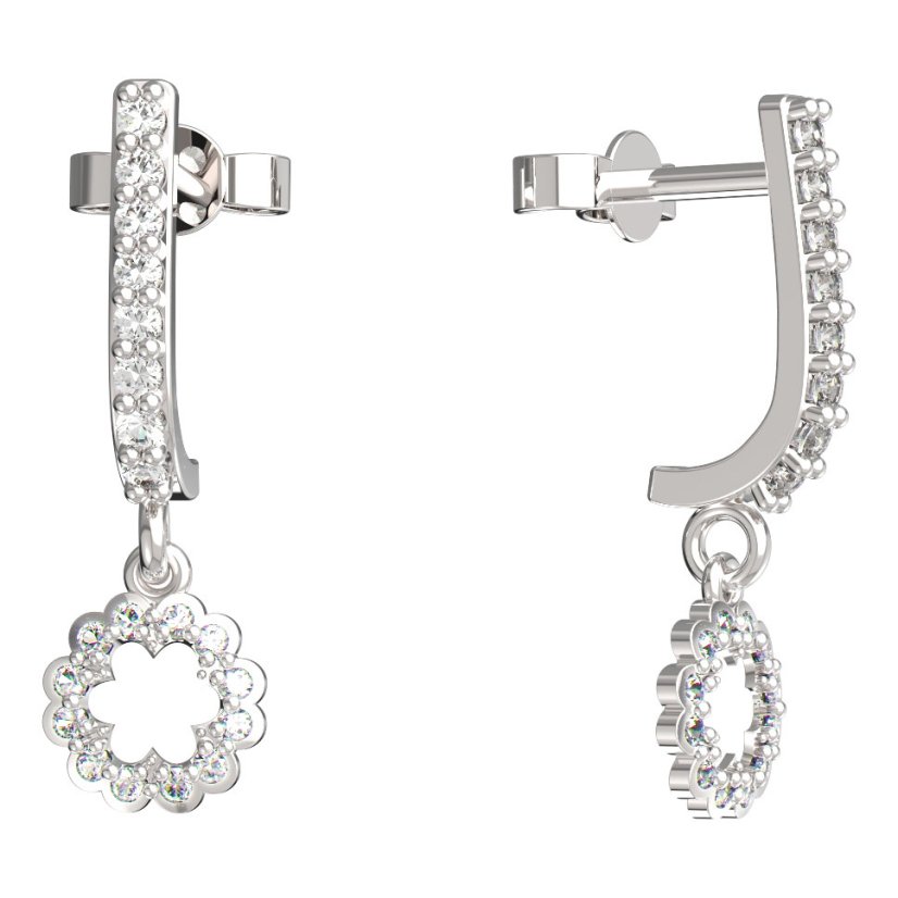 BeKid dětské náušnice 855 Bílé zlato - 585 Diamant